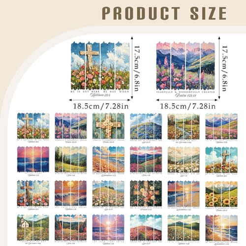 Dazoratix Christian Iron on Transfers - 24 Sheets Flower Cross DTF Ready to Press Bible Verse Religious Faith Heat Patches Vinyl Stickers Decals for T Shirts Clothing Bag Pillow DIY Crafts Decorations - style: Flower Christian