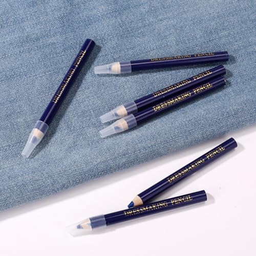 6pcs Fabric Markers for Sewing Pen, Water Soluble Tailors Chalk (Blue) - color: Blue