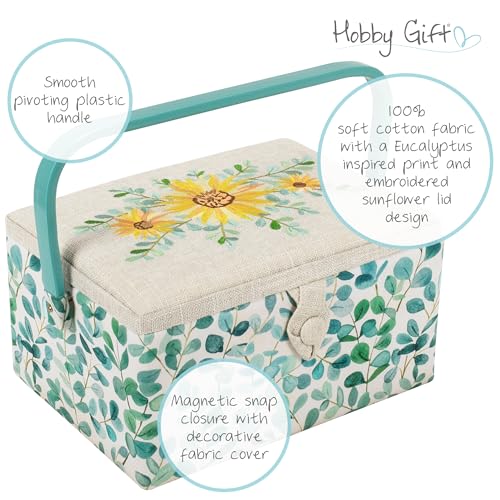 Hobby Gift Medium Sewing Box Organiser - color: Eucalyptus