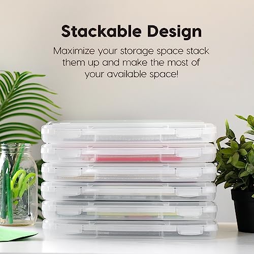 IRIS USA Board Game Storage |Made in USA| Slim Craft Case (4-Pack) - Clear - size: 4 Pack