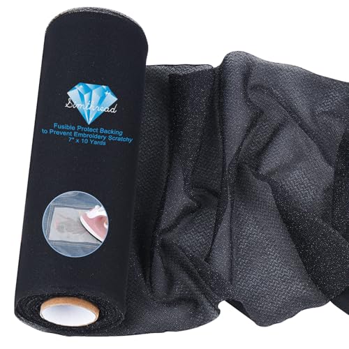 Simthread Fusible Iron-on Embroidery Backing Interfacing - 7" x 10 Yard Roll - color: Black, size: 7" x 10Y Roll