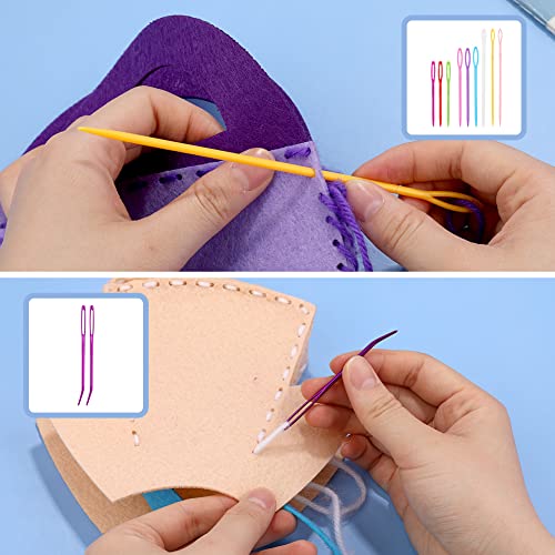 Yarn Needle, Bent Tapestry Needles, Plastic Large Eye Sewing Needles - color: Colorful 20 PCS