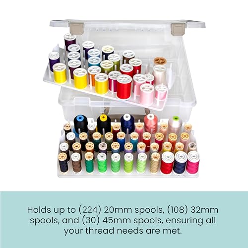 ArtBin Super Satchel Thread Box - Versatile Thread Storage for Sewing, Embroidery, and Quilting - 108 Pegs, Portable Design, Compatible with ArtBin Accessories - Made in USA, Transparent and Compact