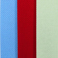 KCS 3 pc of 12" x 18" 14CT Counted Cotton Aida Cloth Cross Stitch Fabric (Light Blue+Light Green+Red) - color: Light Blue+light Green+red