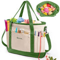 Large Yarn Bags for Crocheting, Canvas Crochet & Knitting Project Tote - color: Lime, size: Large-15”