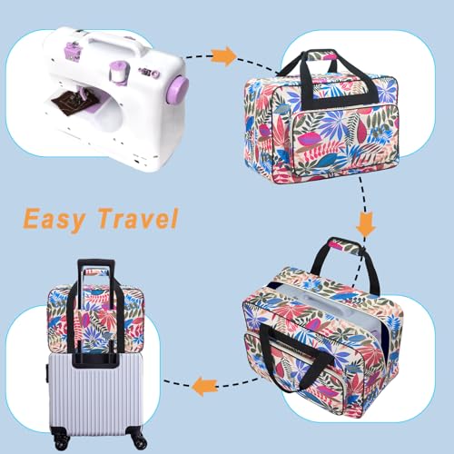 Sewing Machine Carrying Case, Sewing Machine Carrying Case Tote Bag, Universal Tote Storage Bag with Pockets and Handles, Suitable for Most Standard Singer, Janome (Milk White) - color: Milk White