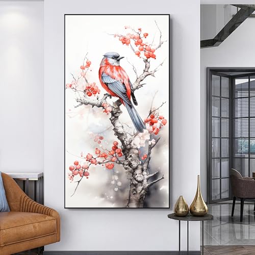 JATOK Diamond Painting Kit for Adults, Bird, 27.5 x 15.7 in - color: Quartz Gray