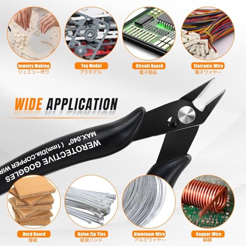BOOSDEN Mini Jewelry Pliers Set Needle Nose & Flush Wire Cutters 5 Inch - size: 5" Flush Cutter+5" Needle Nose