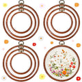 Doublefill 9 Pcs 3.5 to 5.3 in Round Embroidery Hoops Frame, Imitated Wood - color: Imitated Wood, size: 3.5 in to 5.3 in