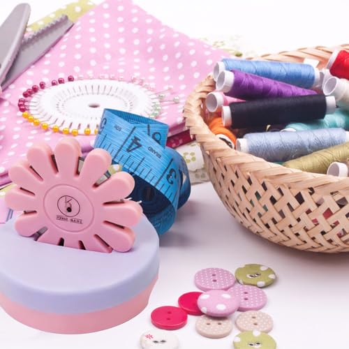 Thread Cutter Tool for Sewing, Flower Thread Cutting with Stand Quilting Supplies for Sewing Tools Magnetic Pins Holder Chain Piecing Blade Not Removable (Pink Case) - color: Pink Case