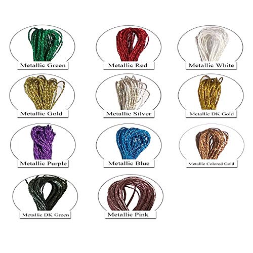22 Skeins Metallic Embroidery Thread,Multi-Color Embroidery Floss for DIY