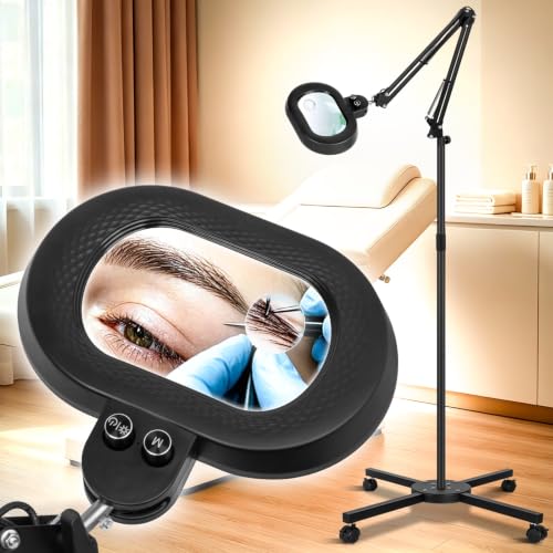 2200 Lumens 12X 30X Esthetician Magnifying Lamp, 3-Axis Magnifier - color: Black, size: 12X 30X