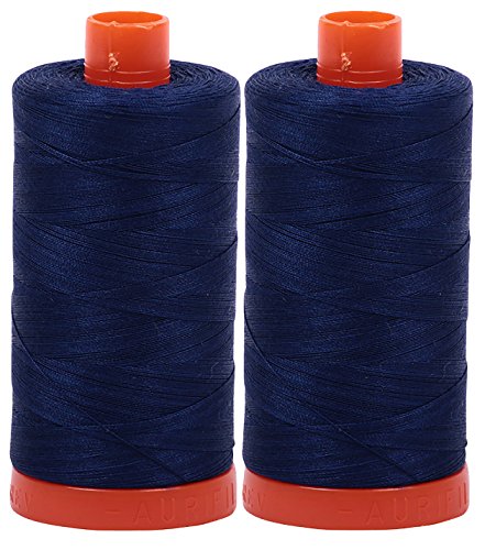 Aurifil Mako 50wt Thread 2 Large Spools(Dark Navy (2784)) - color: 2-Pack - Dark Navy 2784