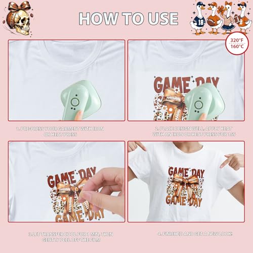 Football Iron on Transfers for Tshirts - 30Pcs Dtf Transfers Ready to Press, Football Mama Lovers Iron on Decals Patches, Sport Ball Game Day Heat Vinyl Stickers for Hoodies Clothes DIY Craft - color: Football931