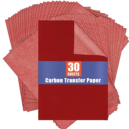 PSLER Red Carbon Paper for Tracing - 30Pcs Graphite Transfer Paper, A4 - color: red