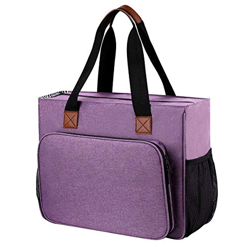 Embroidery Project Bag, Embroidery Kits Storage Bag,Multifunctional Bag for Crochet Hooks Embroidery Floss Organizer String Bracelet Kit Sewing Thread Accessories (Purple-Double layer) - color: Purple-Double layer