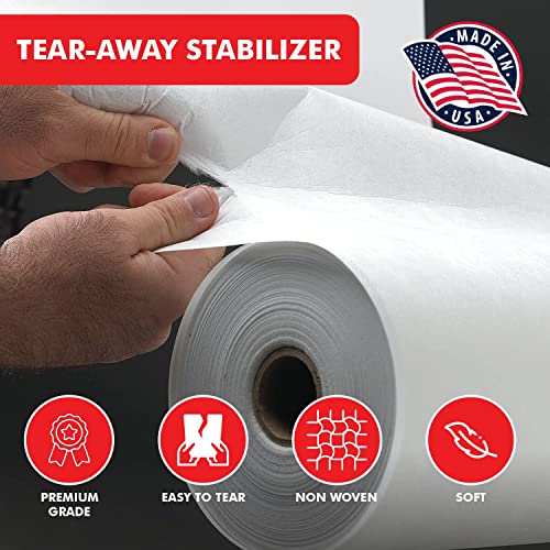 Superpunch Soft Tear Away Stabilizer, 1.8 oz, White, 12 in x 10 yd - size: 12" x 10 yards roll
