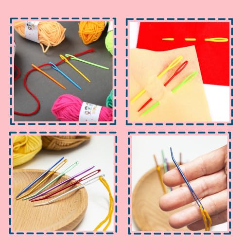 48 Pcs Yarn Needles Set,Curved Darning Needles for Yarn,Plastic Needles for Yarn,Tapestry Needle Weaving Knitting Sewing Needle