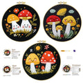 57lilina Embroidery Kit for Beginners, Pack of 3 with Hoop, Threads, Needle - color: Mushroom
