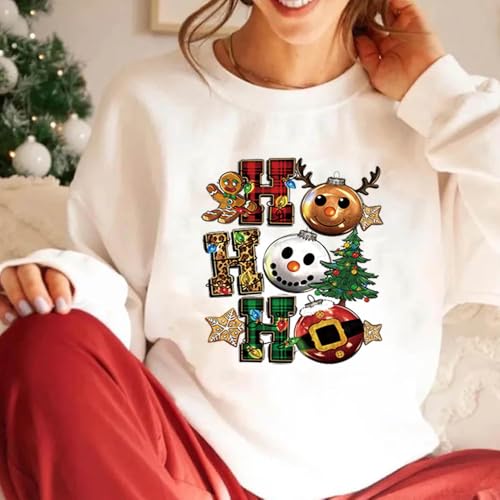 Christmas Iron on Decals Heat Transfer Design Sticker Iron on Vinyl Patches Cute Gingerbread Man Elk Xmas Tree Dwarf Jesus HTV Iron on Transfer Paper for Clothing Hat Pillow Backpack DIY Craft Supply - color: M