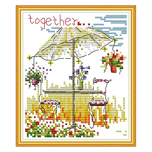 Howie's Needlepoint 14CT Pre-Printed Cross Stitch Kits,Embroidery Patterns Starter Kits,Needlepoint Kits - Summer - color: Summer