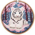 Punch Needle Kits Cute White Tiger 20x20cm-4