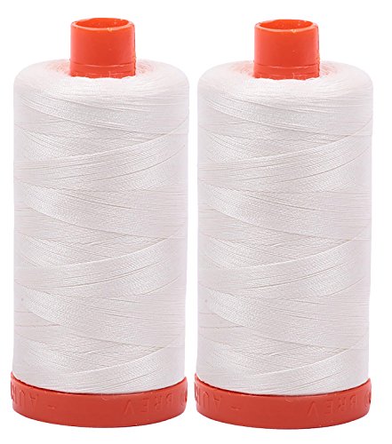 Aurifil Mako 50wt Thread 2 Large Spools: Chalk (2026x2) - color: 2-Pack - Chalk 2026