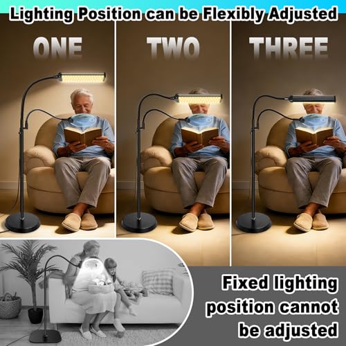 10X 30X Floor Magnifying Glass with Light and Stand, 98 LED Adjustable Floor Lamp Magnifying, 2 in 1 Lighted Magnifiers for Close Work Sewing,Crafts,Hobbies, Reading (5.12in)