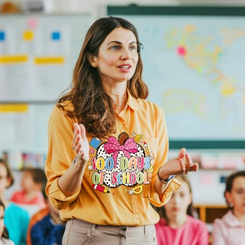 Yuntau 30 Pcs 100 Day of School Iron on Transfers Patches, DTF Vinyl Decal - style: 100 Day of School