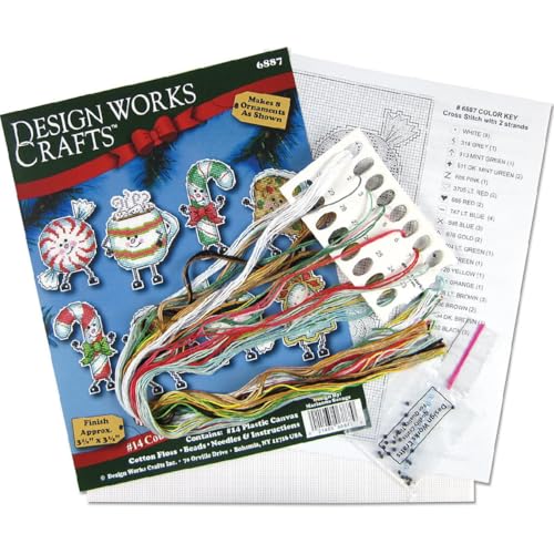 Design Works Crafts Happy Holiday Treats Counted Cross Stitch Ornament Kit - Set of 6