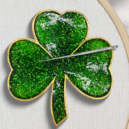 Needle Minder Magnet, Magnetic Needle Minder, Needle Minders Magnetic Cross Stitch Accessories, Magnetic Needle Holder, Life Tree, Butterfly, Cats, Owl, Heart (Shamrock) - size: Shamrock