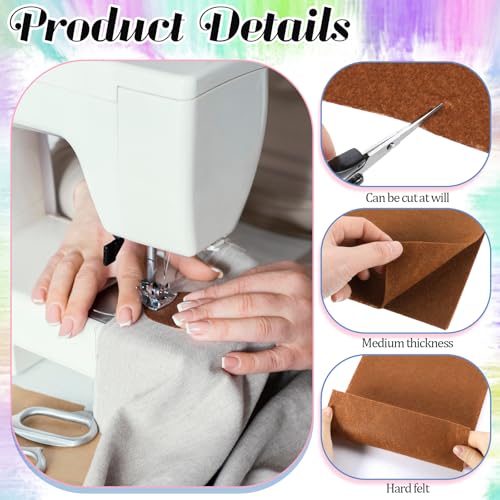 10 Pcs Brown Felt Sheets, 8" X 12" Soft Felt Sheets for Crafts, Felts Sheet for Crafts Sewing Quilting Project Patchwork