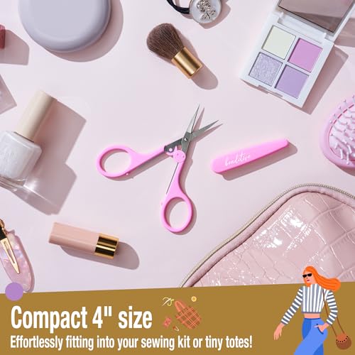 Beaditive High Precision Detail Scissors Set (2-Pc) Sharp, Fine Tips | Paper Cutting, Scrapbooking, Sewing, Crafting | Stainless Steel | Protective Cover (Pastel) - color: Pastel
