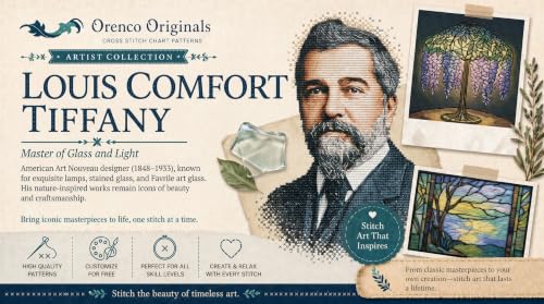 Counted Cross Stitch Pattern Inspired by Louis Comfort Tiffany