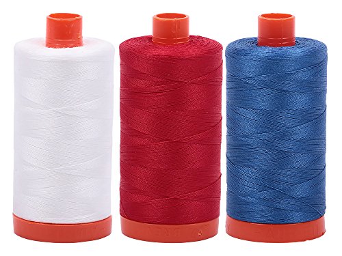Bundle of Aurifil 50wt Egyptian Cotton Thread, Large 1422 Yard Spools, with and Without Aurifil Empty Thread Case 12 Spool Capacity (3 Spool Bundles, 2021 2250 2730) - color: 2021 2250 2730