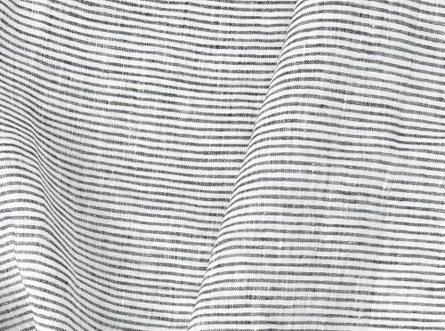 100% Linen Fabric – Lightweight Prewashed – Horizontal Stripe Patterns – Precut Style – Soft & Breathable – 52” Width – by The Linen Lab (Green 6939, 1 Yard pre Cut) - color: Green 6939, size: 1 yard pre cut