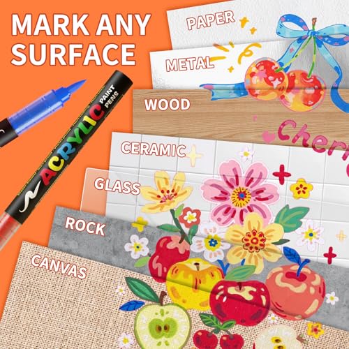 288 Colors Acrylic Paint Marker, Soft Brush Tip Acrylic Markers Set - color: 288 Colors