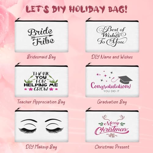 Legigo Blank Canvas Bags Zipper Pouch Makeup Bags Pencil Pouch Bulk - color: Off White
