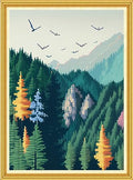 Redxing Stamped Cross Stitch Kits Embroidery kit for Beginners Adults Full Range of Embroidery Patterns Starter Kits DIY Printed Cross Stitch Kits Needlepoint Kits 11CT-Forest Scenery 15.7x19.7 inch - color: Style 25