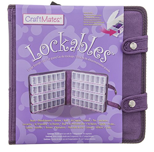 Craft Mates Double-Sided Case, 8 Organizers, Locking Compartments, Clear - style: 56 Compartment Case