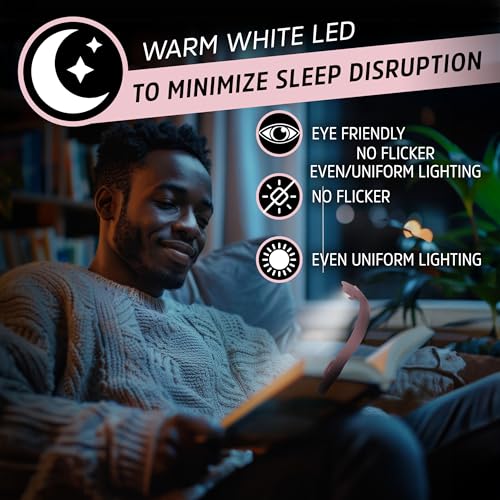 Energizer Flex-R LED Rechargeable Book Light for Reading in Bed, Reading Light with Warm LED Color, Long-Lasting and Lightweight, Pink - color: Pink