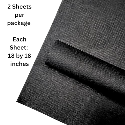 2 Sheets of Black 14 Count Aida Cloth – 18 x 18 Inch Pre-Cut Fabric Squares – Cross Stitch Fabric – 100% Cotton – Ideal for Needlework & Embroidery – The Knotty Unicorn - color: Black