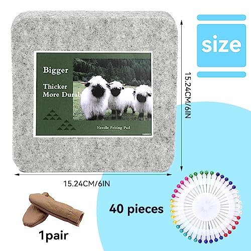 WONVOC Needle Felting Pad, 6x6x1'' Needle Felting Mat with Straight Pins