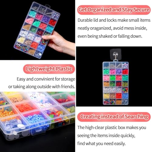 IOOLEEM Bead Organizer Box, 28 Grids 2 Pack Organizer Container Storage - size: 28 Grids (2 pack)