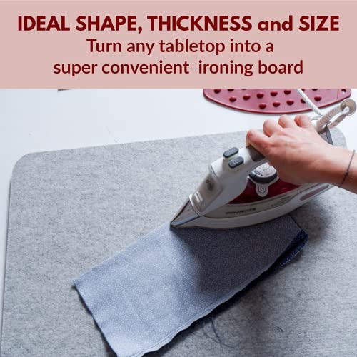 Madam Sew Natural Wool Pressing mat for Quilting |100% Wool Felt Ironing Pad | Wool Ironing Mat for Quilters,Crisp Seams on Quilt Blocks,Sewing Projects & Embroidery- Ironing mat for Sewing XL17”x24” - size: 17” x 24”