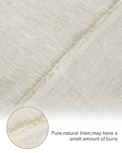 Pllieay Natural Pure Linen Fabric 39x55 Inch, Solid Colour for Dressmaking - color: Natural, size: 39 x 55 inch