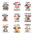 9pcs Cow Quotes Heifers Iron On Decals Thermal Transfer Stickers for Clothing Appliqued Sublimation Patches Iron On Transfer Designs Heat Press Vinyl for Shirts Pillow Covers - style: 9PCS-H01(Small)