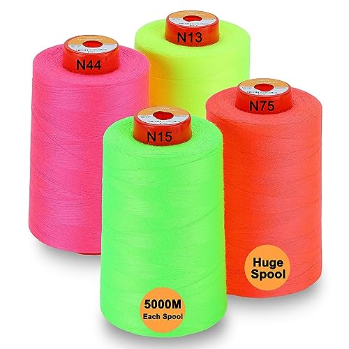 New brothread 4 Large Cones All Purpose Polyester Thread -Neon Colors - color: Neon Colors