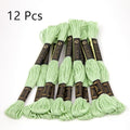 12 Skeins Embroidery Cotton Floss of 8.75yds for DIY Embroidery, Beige - color: Beige