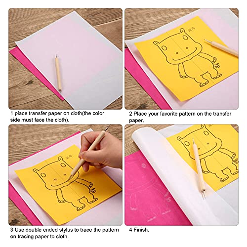 Outus 100 Sheet Carbon Transfer Paper A4 Size with Stylus Tool White＆ Black - color: Black, White